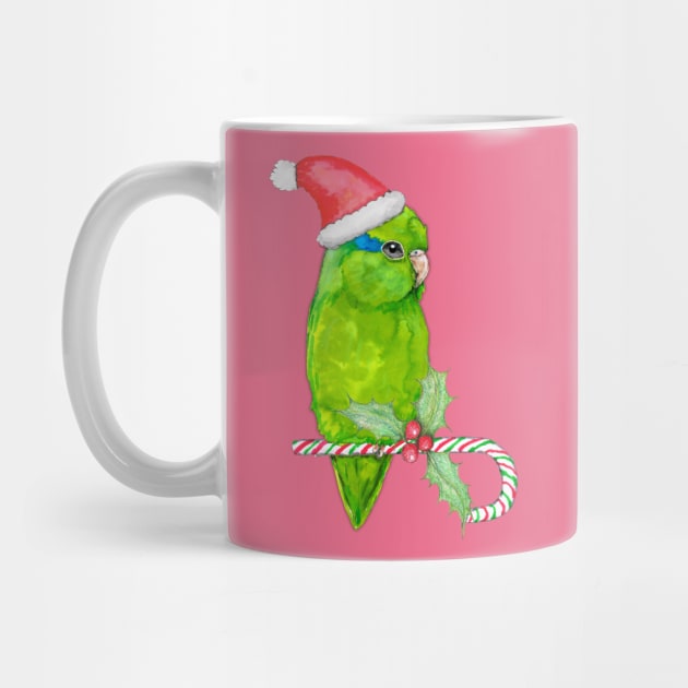 Green parrotlet christmas style by Bwiselizzy